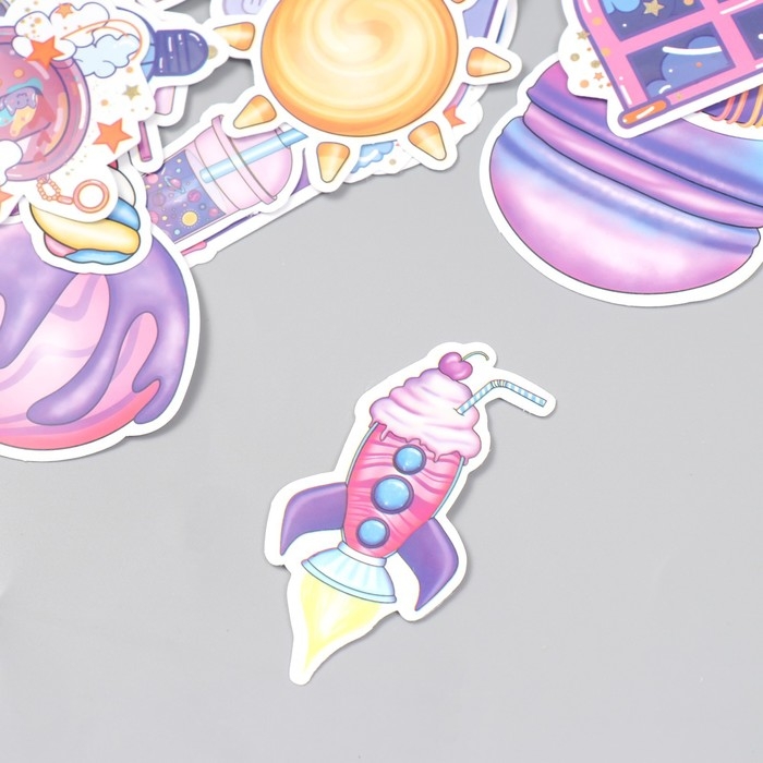 Наклейки для творчества Наклейки для творчества "Космические сладости" набор 50 шт 4х8 см