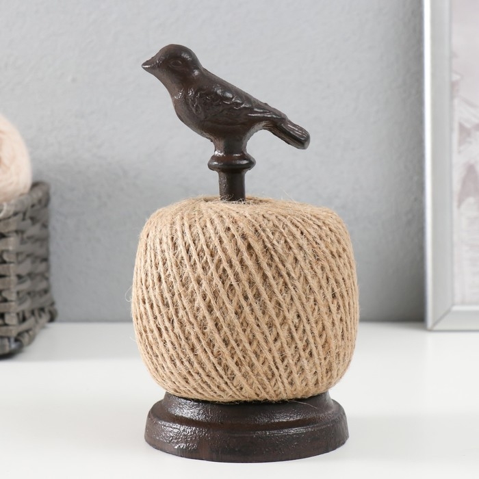 Сувенир катушка для ниток чугун Сувенир катушка для ниток чугун "Птица на жёрдочке" 9х9х17,5 см