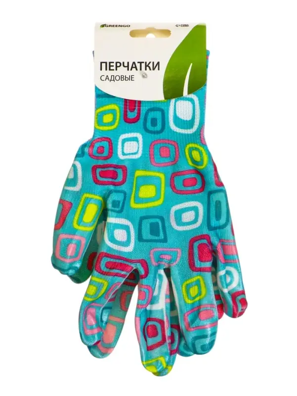 Перчатки нейлоновые, с нитриловым полуобливом, размер 9, цвет МИКС, Greengo