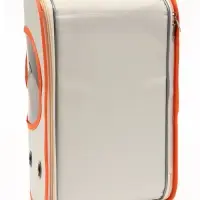 Сумка - переноска каркасная &laquo;Кошачий вид&raquo;, 41&times;27&times;25 см, белая, оранжевая