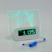 Часы - будильник электронные &laquo;Послание&raquo;, настольные, с маркером, подсветка зелёная, белые