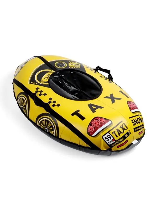 Тюбинг-ватрушка овальный МАШИНКА желтая Тюбинг-ватрушка овальный МАШИНКА желтая