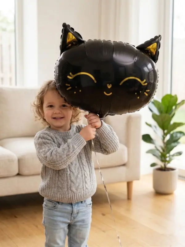Воздушный шар фольгированный 19" &laquo;Чёрная кошка&raquo;, набор 5 штук
