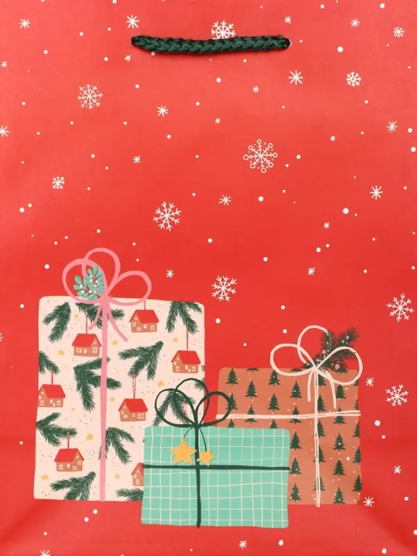 Пакет подарочный ламинированный, Пакет подарочный ламинированный, "Подарки" , 18 х 10 х 22,3 см