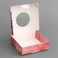 Коробка подарочная сборная с окном, упаковка, «Подарок для тебя», 10×10×3 см