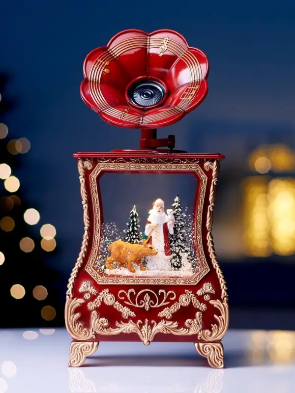 Светодиодная фигура &laquo;Граммофон&raquo; 36&times;16&times;9 см, от батареек 3хААА, музыка, USB, свечение тёплое белое