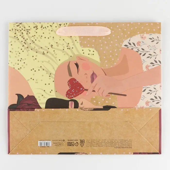 Пакет подарочный крафтовый, упаковка, «Любовь», M 30 х 26 х 9 см Пакет подарочный крафтовый, упаковка, «Любовь», M 30 х 26 х 9 см