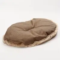 Лежанка для кошек и собак, рогожка, искусственный  мех, 65 х 50 х 20 см