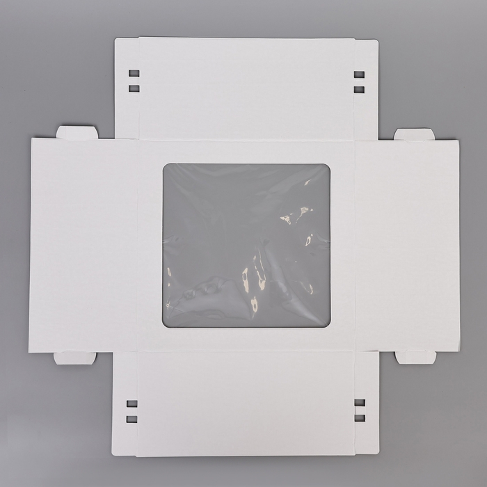 Кондитерская упаковка с окном, белая, 30 х 30 х 15 см Кондитерская упаковка с окном, белая, 30 х 30 х 15 см