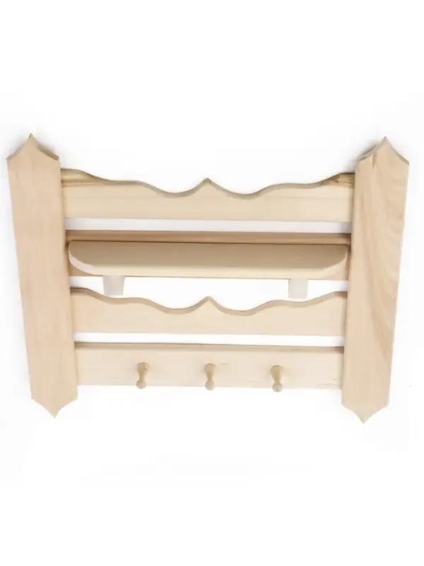 Полка - вешалка резная 3 крючка 54х47х8,5 см