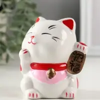 Копилка керамика "Манэки-нэко - иероглиф удача" розовый 7,2х8,3х10 см Копилка керамика "Манэки-нэко - иероглиф удача" розовый 7,2х8,3х10 см