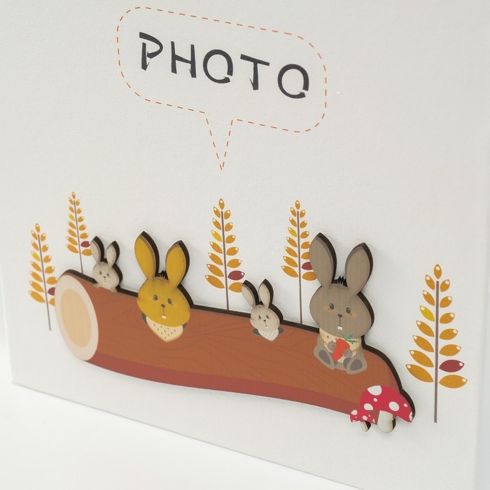 Фотоальбом на 100 фото кожзам 10х15 см Фотоальбом на 100 фото кожзам 10х15 см "Лесные братья" в коробке 4х22х23 см