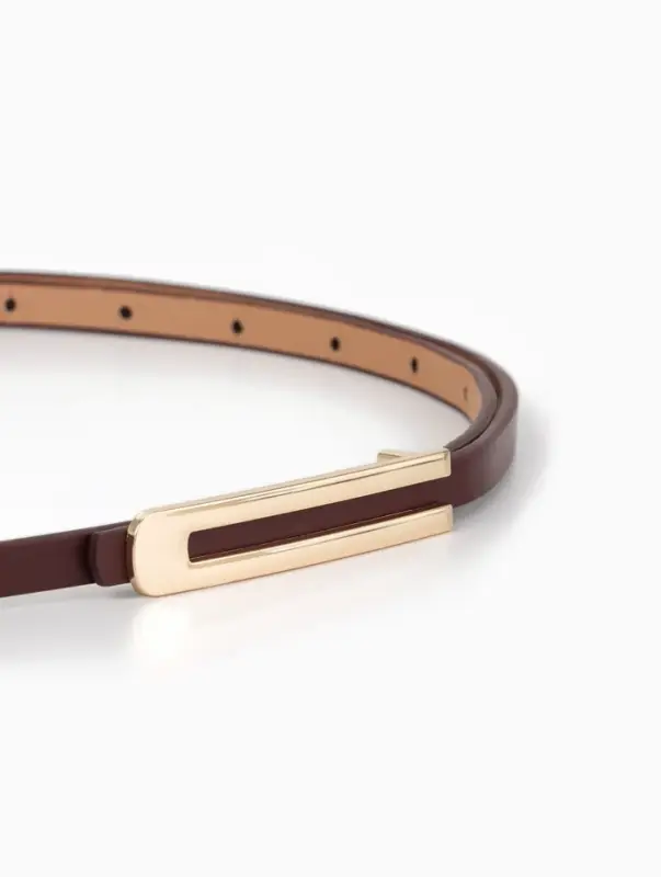 Ремень женский, 0.8&times;110 см, гвоздик, золотистая пряжка, коричневый