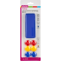 Набор принадл.для магн-марк. досок Attache(синяя губка,магниты 30мм,ассорт)