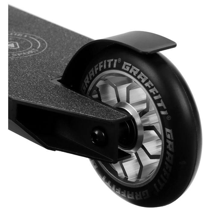 Самокат трюковой GRAFFITI Advanced 24, колёса PU 100 мм, SCS компрессия, ABEC 9 Chrome, цвет чёрный Самокат трюковой GRAFFITI Advanced 24, колёса PU 100 мм, SCS компрессия, ABEC 9 Chrome, цвет чёрный