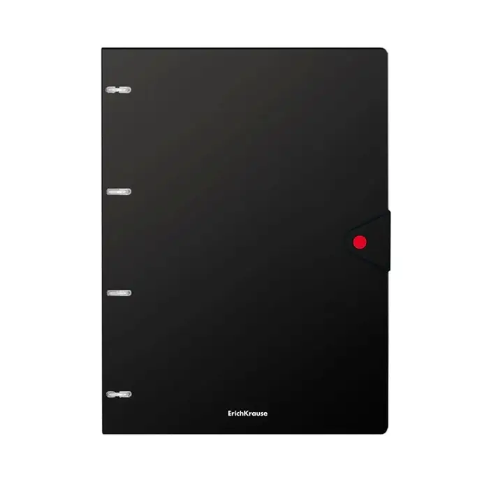 Тетрадь на кольцах ErichKrause Accent А4, 80 листов, в клетку, пластиковая обложка, на кнопке, 100% белизна, блок офсет, МИКС