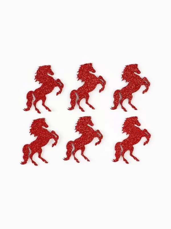 Декор Декор "Лошадки" на клеевой основе, цвет красный, набор 6 шт.