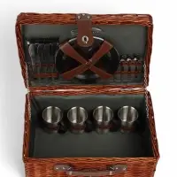 Корзина для пикника с крышкой maclay, плетёная, 4 персоны, лоза