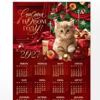Календарь 2027, настенный, А3 &laquo;Рыжий котенок&raquo;