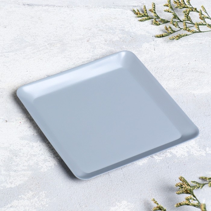 Подсвечник металл Подсвечник металл "Тарелка", 12,6х12,6х1,3 см, серый