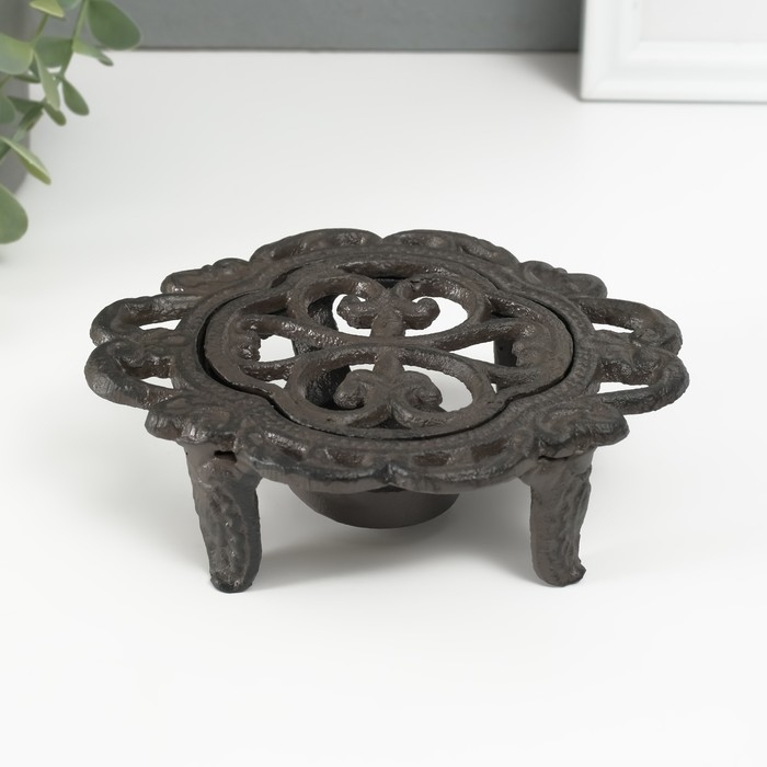 Подставка для греющей свечи на 1 свечу чугун Подставка для греющей свечи на 1 свечу чугун "Лилия" 15х12,5х5 см