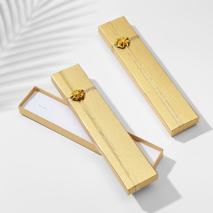 Коробочка подарочная под браслет/часы/цепочку «Слиток», 21×4 (размер полезной части 20,5×4 см), цвет золото Коробочка подарочная под браслет/часы/цепочку «Слиток», 21×4 (размер полезной части 20,5×4 см), цвет золото
