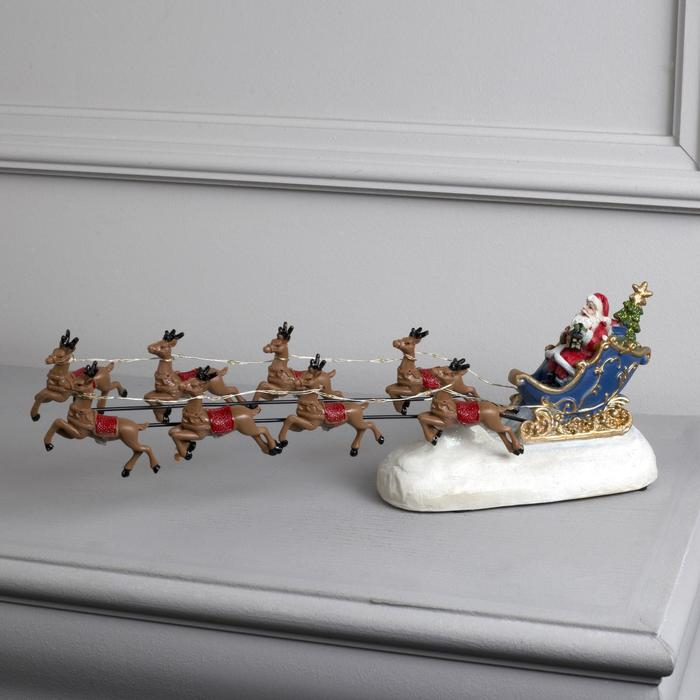 Светодиодная фигура «Упряжка Деда Мороза» 38 × 12 × 10 см, полистоун, батарейки ААх3 (не в комплекте), свечение мульти Светодиодная фигура «Упряжка Деда Мороза» 38 × 12 × 10 см, полистоун, батарейки ААх3 (не в комплекте), свечение мульти