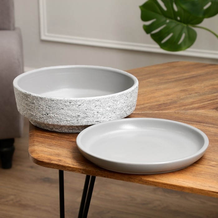 Горшок цветочный Горшок цветочный "Бонсай" для кактусов и суккулентов, серый, 2,6 л