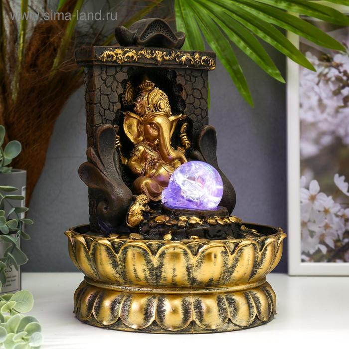 Фонтан настольный от сети, подсветка "Ганеша у арки" 28х20,5х20,5 см