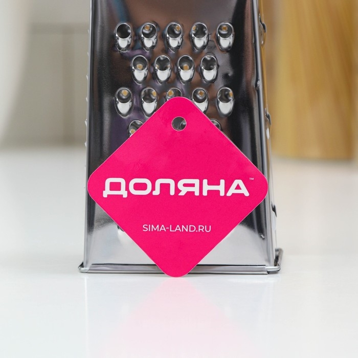 Тёрка четырёхгранная Доляна «Металлик», 9×7×19 см, цвет хромированный Тёрка четырёхгранная Доляна «Металлик», 9×7×19 см, цвет хромированный