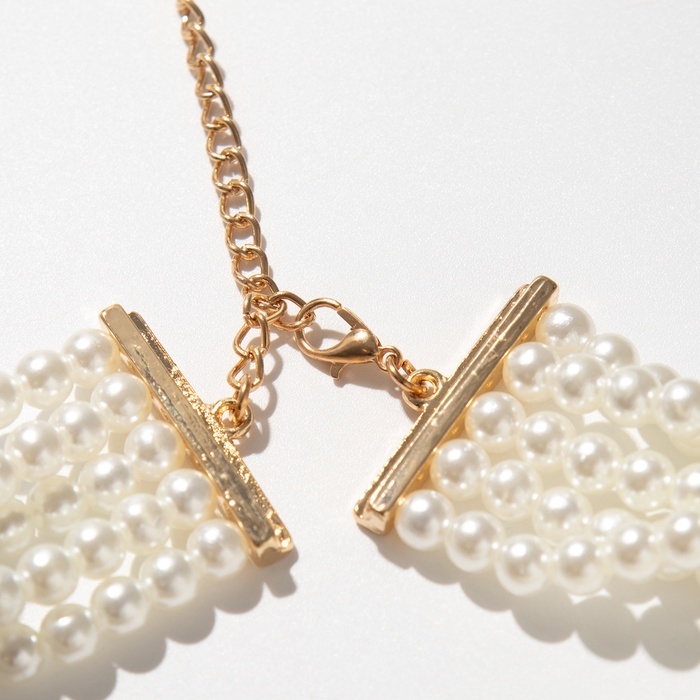 Чокер-колье «Роскошь» жемчужое, розовый в золоте, 30,5 см Чокер-колье «Роскошь» жемчужое, розовый в золоте, 30,5 см