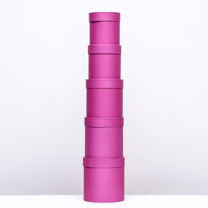 Набор шляпных коробок 5 в 1 Набор шляпных коробок 5 в 1 "Фуксия", 20 × 20 × 20‒13,5 × 13,5 × 13,5 см