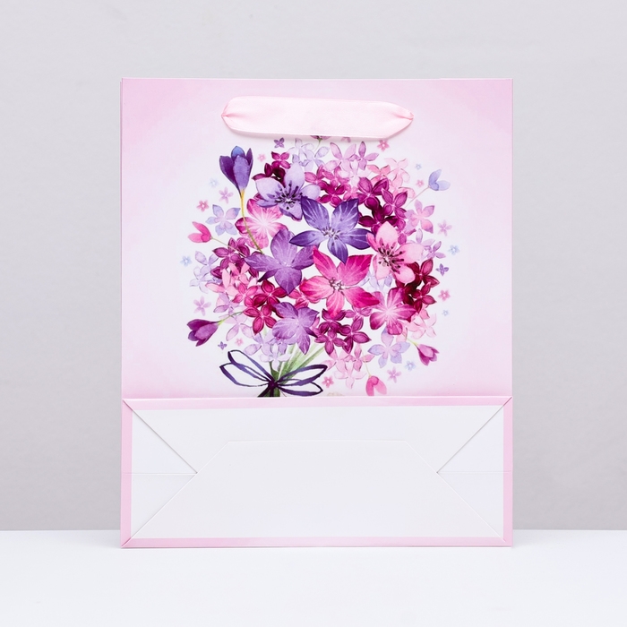 Пакет ламинированный вертикальный Пакет ламинированный вертикальный "Романтичный букет", 21 х 25 х 8 см