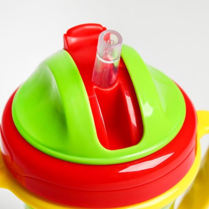 Поильник - непроливайка детский с силиконовой трубочкой «Мой медвежонок», 240 мл., с ручками, цвет зеленый Поильник - непроливайка детский с силиконовой трубочкой «Мой медвежонок», 240 мл., с ручками, цвет зеленый