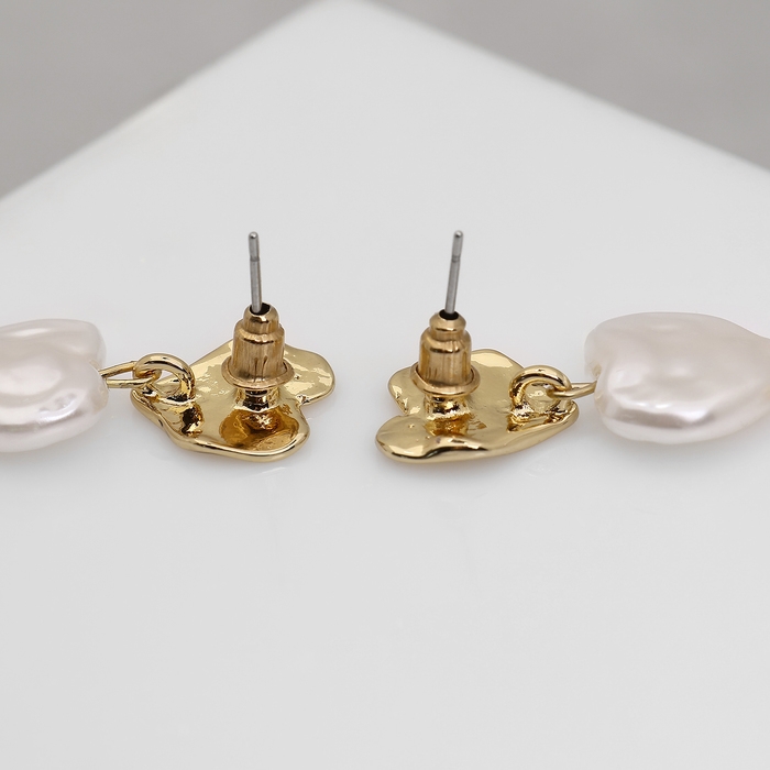 Серьги с жемчугом «Сердца» трио, цвет золото Серьги с жемчугом «Сердца» трио, цвет золото