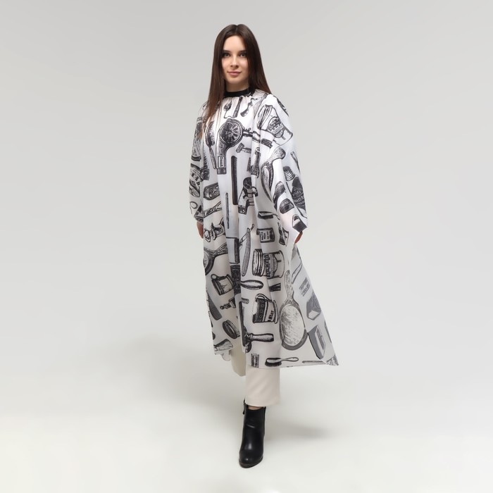 Пеньюар парикмахерский, цвет белый/чёрный Пеньюар парикмахерский, цвет белый/чёрный