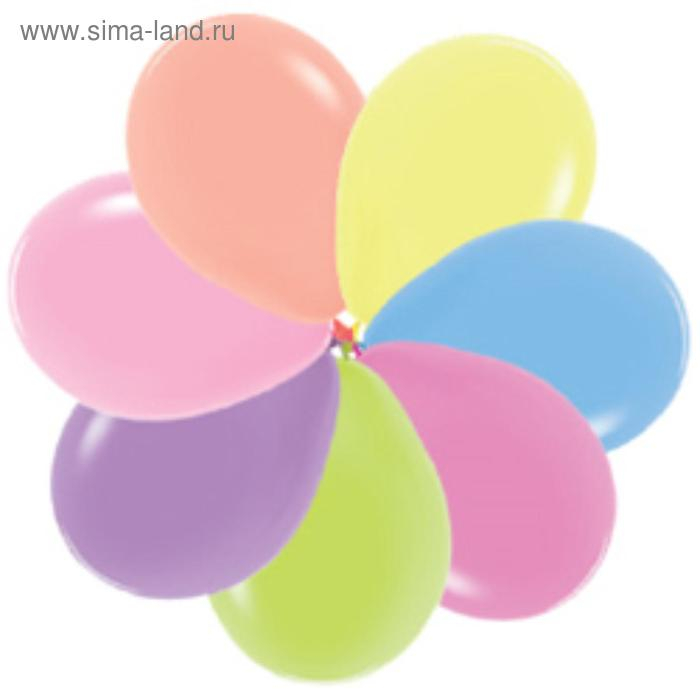 Шар латексный 12", неон, флюоресцентный, набор 50 шт., МИКС