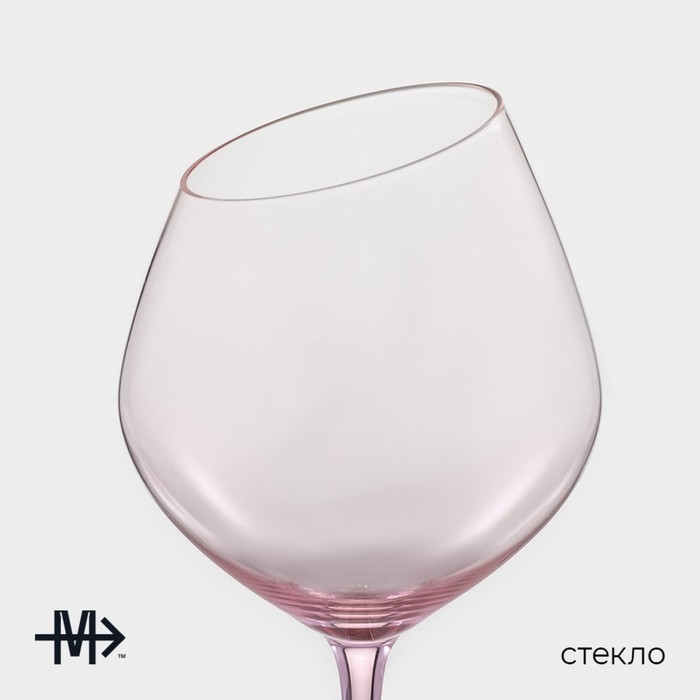 Набор бокалов из стекла для вина Magistro «Иллюзия», 550 мл, 10×24 см, 2 шт, цвет розовый Набор бокалов из стекла для вина Magistro «Иллюзия», 550 мл, 10×24 см, 2 шт, цвет розовый
