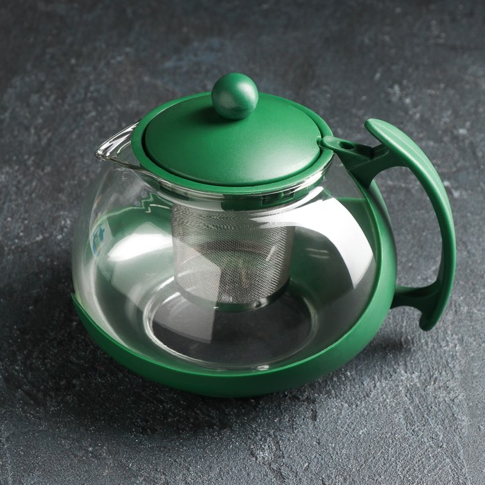 Чайник стеклянный заварочный «Фантазия», 1,25 л, с металлическим ситом, цвет МИКС Чайник стеклянный заварочный «Фантазия», 1,25 л, с металлическим ситом, цвет МИКС
