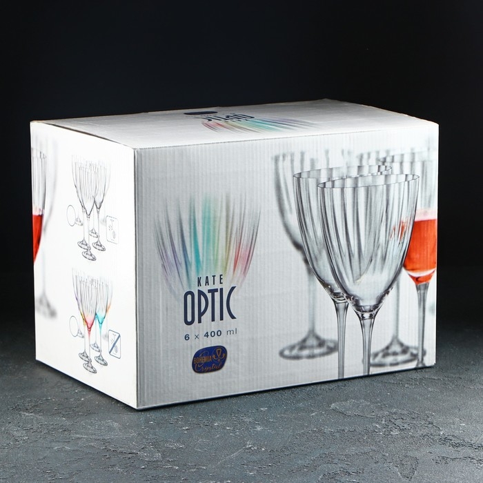 Набор бокалов для вина Bohemia Crystal «Кейт», 400 мл, 6 шт Набор бокалов для вина Bohemia Crystal «Кейт», 400 мл, 6 шт