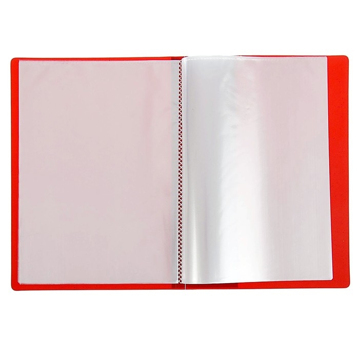 Папка с 20 вкладышами А5, 500 мкм, Calligrata, 9 мм, карман на корешке, красная Папка с 20 вкладышами А5, 500 мкм, Calligrata, 9 мм, карман на корешке, красная