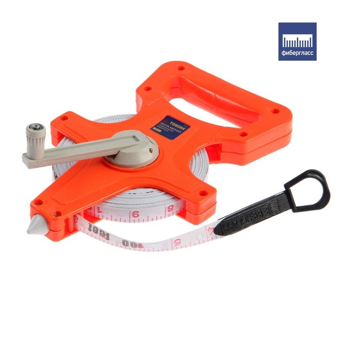 Рулетка геодезическая ТУНДРА, фиберглассовая лента, 30 м Рулетка геодезическая ТУНДРА, фиберглассовая лента, 30 м