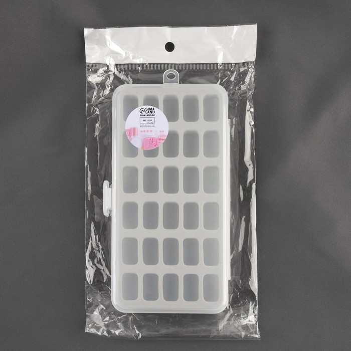 Органайзер для ниток, 18 × 9,5 × 3 см, на 30 шпулек, 2,1 × 1,2 × 1,1 см, цвет серый/прозрачный Органайзер для ниток, 18 × 9,5 × 3 см, на 30 шпулек, 2,1 × 1,2 × 1,1 см, цвет серый/прозрачный