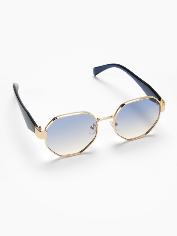 Очки солнцезащитные, uv 400, ширина 13.7 см, дужка 14.4 см, голубая линза Очки солнцезащитные, uv 400, ширина 13.7 см, дужка 14.4 см, голубая линза