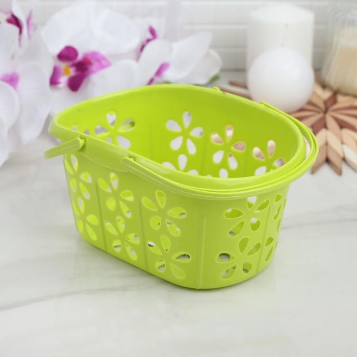 Корзина для хранения с ручками «Полянка», 20×13,5×10 см, цвет МИКС Корзина для хранения с ручками «Полянка», 20×13,5×10 см, цвет МИКС