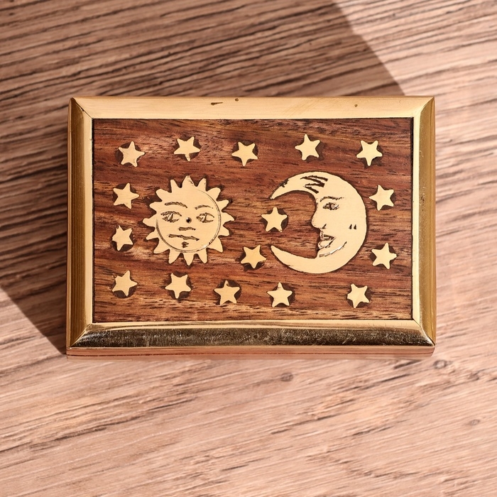 Шкатулка  Шкатулка "День и ночь" 9х6,5х4 см, дерево шишам