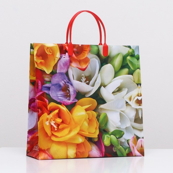 Пакет Пакет "Летний букет", мягкий пластик, 30 x 30 см, 120 мкм
