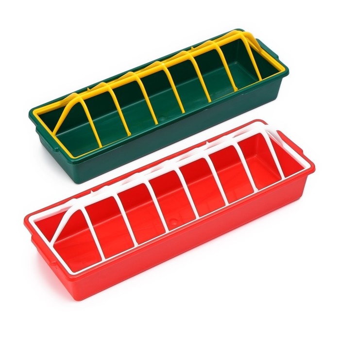 Кормушка-поилка для бройлеров, 12 ячеек, лотковая, пластик, цвет МИКС Кормушка-поилка для бройлеров, 12 ячеек, лотковая, пластик, цвет МИКС