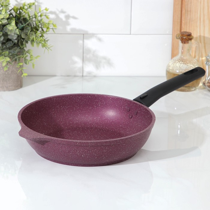 Сковорода Trendy style, d=24 см, съёмная ручка, антипригарное покрытие, цвет фиолетовый Сковорода Trendy style, d=24 см, съёмная ручка, антипригарное покрытие, цвет фиолетовый