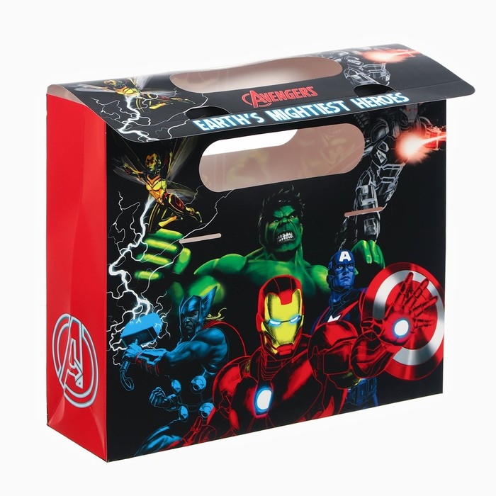 Пакет-коробка  Пакет-коробка "Герои", Мстители, 24х20х7